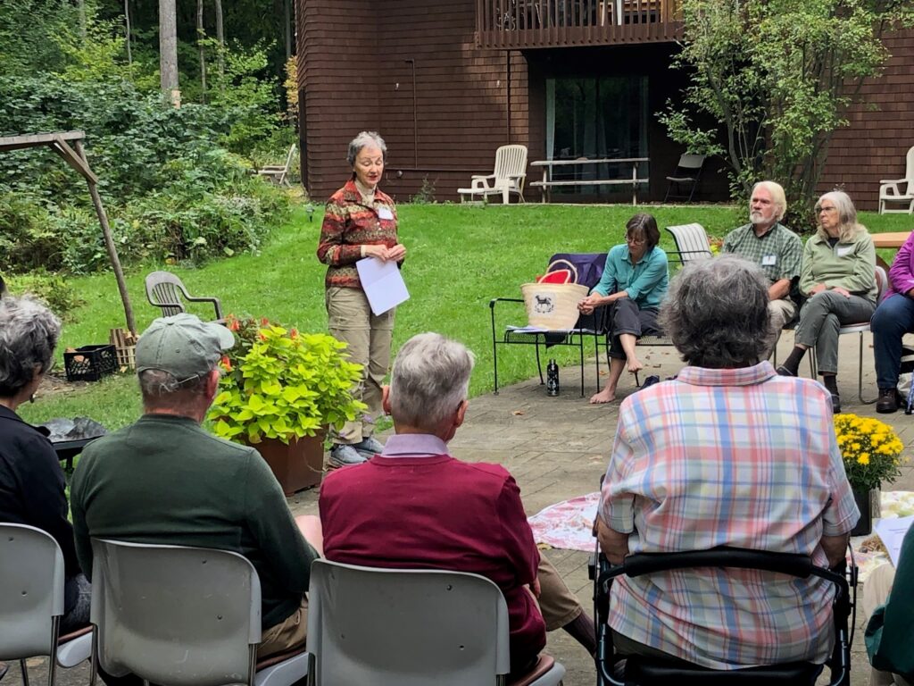 Pastor Nancy Wright prepared us for contemplative time in nature.  (photo from Donna Roberts)