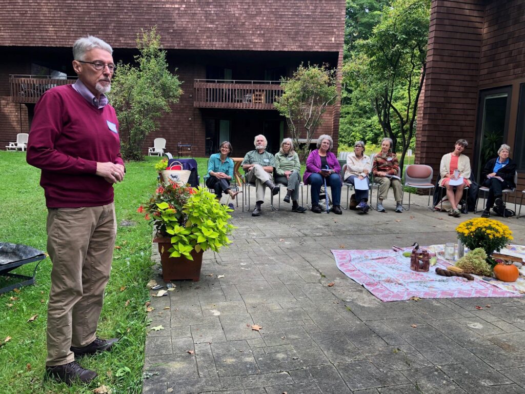 Rev. Richard Hibbert guiding our group sharing time.  (photo from Donna Roberts)
